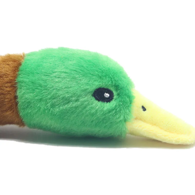 Eco-Friendly Plush Quacking Duck Dog Toy for Interactive Play-Head