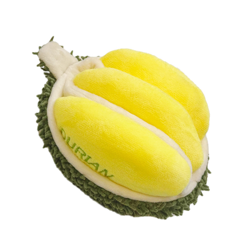 Durian Shaped Plush Pet Squeaky Nose Work Hide Treat Toy-6